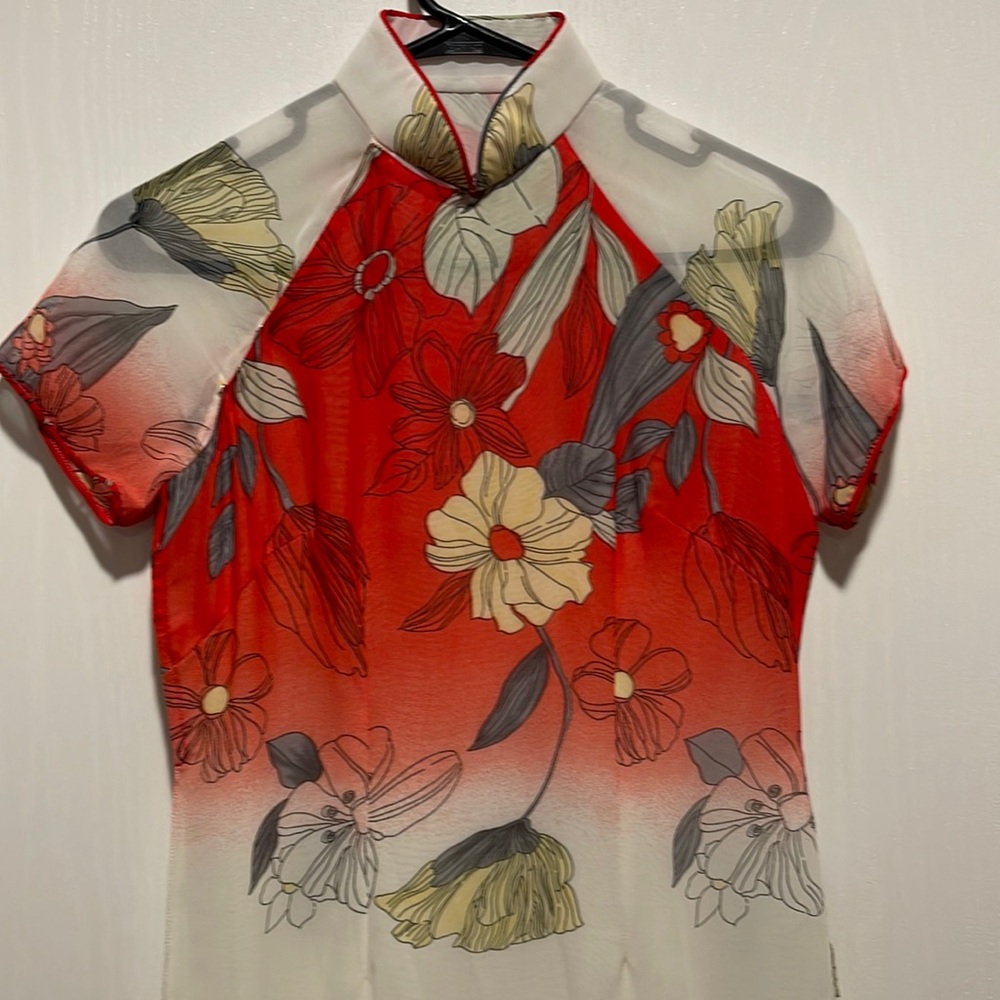Vietnamese style shirt with mandarin collar